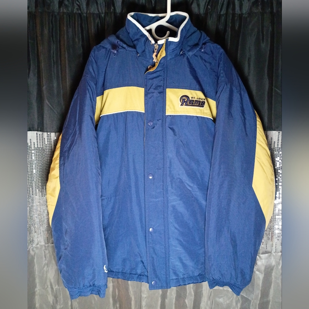 Vintage 90's St. Louis Rams Offer Jacket With Detachable Hood